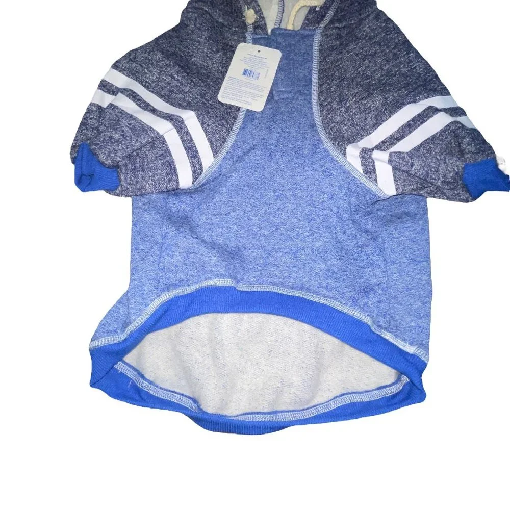 NWT Top Paw Blue K Bye Fleece Lined Hooded Pullover Sweatshirt Winter Dog L